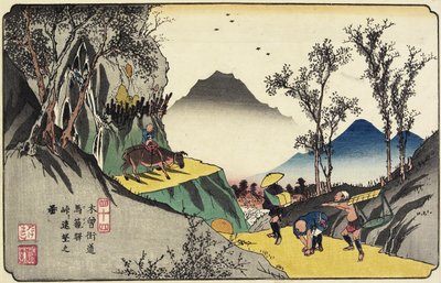Distant View of Magome Station from the Pass by Keisai Eisen